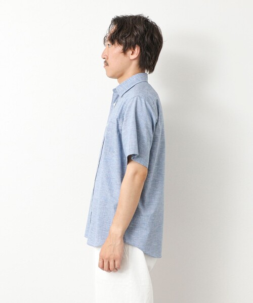 NOLLEY’S(ノーリーズ)の「綿麻レギュラーカラー テープシャツ 25SS(シャツ/ブラウス・メンズ・ミント/ピンク/ネイビー・S/M/L/XL)」の9枚目の写真