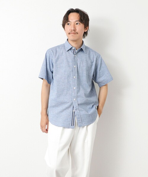 NOLLEY’S(ノーリーズ)の「綿麻レギュラーカラー テープシャツ 25SS(シャツ/ブラウス・メンズ・ミント/ピンク/ネイビー・S/M/L/XL)」の11枚目の写真