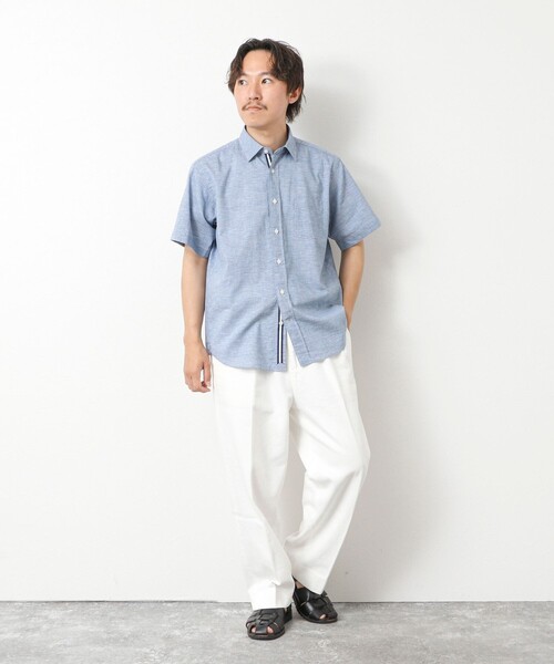 NOLLEY’S(ノーリーズ)の「綿麻レギュラーカラー テープシャツ 25SS(シャツ/ブラウス・メンズ・ミント/ピンク/ネイビー・S/M/L/XL)」の13枚目の写真