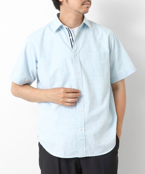NOLLEY’S(ノーリーズ)の「綿麻レギュラーカラー テープシャツ 25SS(シャツ/ブラウス・メンズ・ミント/ピンク/ネイビー・S/M/L/XL)」の16枚目の写真