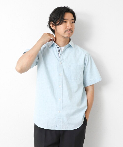 NOLLEY’S(ノーリーズ)の「綿麻レギュラーカラー テープシャツ 25SS(シャツ/ブラウス・メンズ・ミント/ピンク/ネイビー・S/M/L/XL)」の21枚目の写真