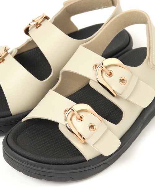 GLOBAL WORK(グローバルワーク)の「エアかるダブルベルトサンダル/494075(サンダル・レディース・ブラック/ベージュ/ブラウン・MEDIUM/LARGE)」の19枚目の写真