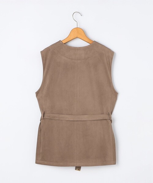 NOLLEY’S（ノーリーズ）の「《セットアップ対応》ストレッチスエードベルテッドジレ（ベスト・レディース・ブラウン/ベージュ・38）」の7枚目の写真