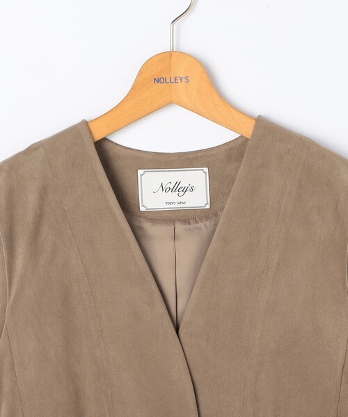 NOLLEY’S（ノーリーズ）の「《セットアップ対応》ストレッチスエードベルテッドジレ（ベスト・レディース・ブラウン/ベージュ・38）」の8枚目の写真