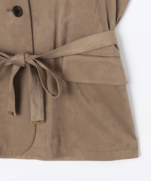 NOLLEY’S（ノーリーズ）の「《セットアップ対応》ストレッチスエードベルテッドジレ（ベスト・レディース・ブラウン/ベージュ・38）」の11枚目の写真