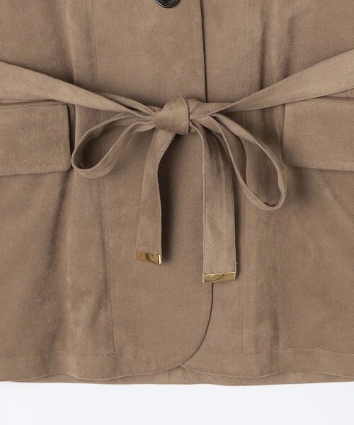 NOLLEY’S（ノーリーズ）の「《セットアップ対応》ストレッチスエードベルテッドジレ（ベスト・レディース・ブラウン/ベージュ・38）」の12枚目の写真