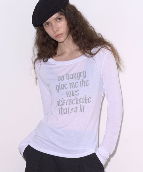ROCKCAKE（ロックケーキ）の「【日本未発売/WEB限定】ROCKCAKE(ロックケーキ)/シアー ロゴ ラウンドネック トップス/Funk Mesh Top（Tシャツ/カットソー・レディース・グレー/チャコールグレー/アイボリー/クリーム/ブラック/ネイビー・S）」の18枚目の写真