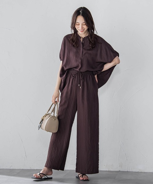 LAUTREAMONT（ロートレアモン）の「【WEB限定】キュプラTRストライプパンツ（その他パンツ・レディース・ホワイト系その他/ダークネイビー/ブラウン系その他・9号/11号）」の2枚目の写真