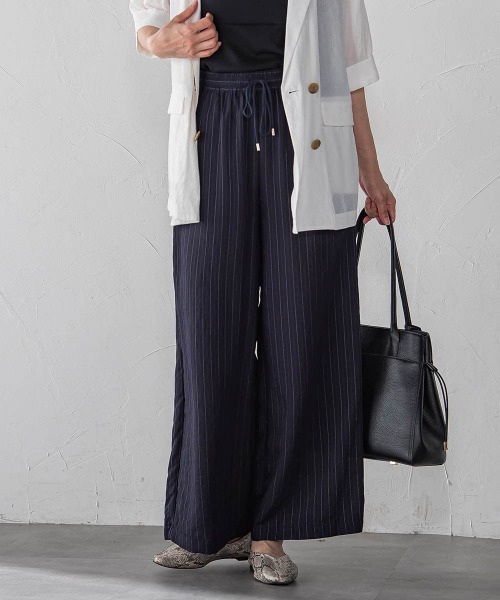 LAUTREAMONT（ロートレアモン）の「【WEB限定】キュプラTRストライプパンツ（その他パンツ・レディース・ホワイト系その他/ダークネイビー/ブラウン系その他・9号/11号）」の3枚目の写真