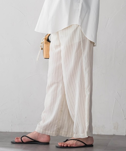 LAUTREAMONT（ロートレアモン）の「【WEB限定】キュプラTRストライプパンツ（その他パンツ・レディース・ホワイト系その他/ダークネイビー/ブラウン系その他・9号/11号）」の15枚目の写真