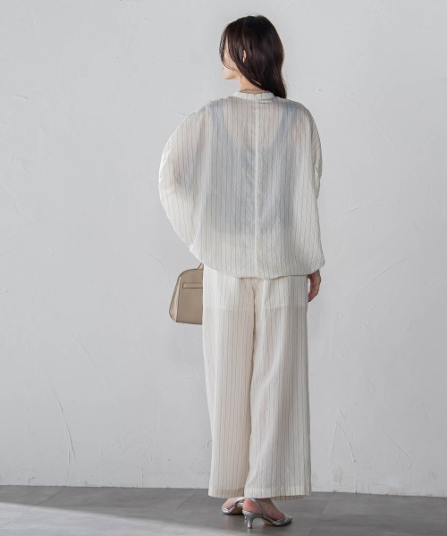 LAUTREAMONT（ロートレアモン）の「【WEB限定】キュプラTRストライプパンツ（その他パンツ・レディース・ホワイト系その他/ダークネイビー/ブラウン系その他・9号/11号）」の18枚目の写真