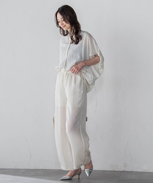 LAUTREAMONT（ロートレアモン）の「【WEB限定】キュプラTRストライプパンツ（その他パンツ・レディース・ホワイト系その他/ダークネイビー/ブラウン系その他・9号/11号）」の19枚目の写真