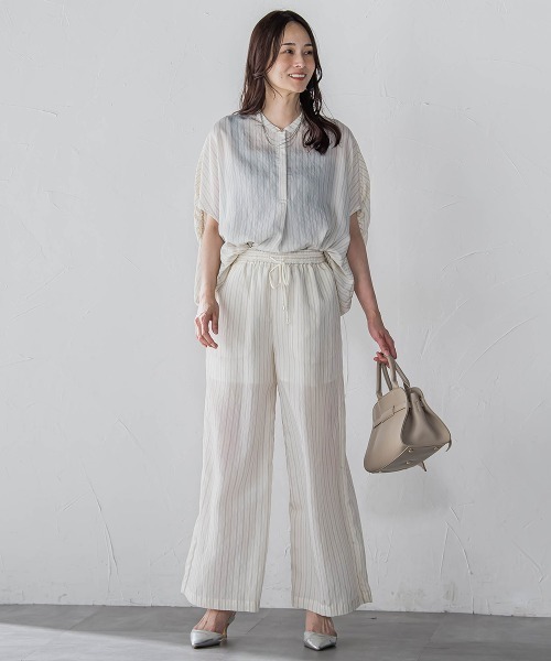 LAUTREAMONT（ロートレアモン）の「【WEB限定】キュプラTRストライプパンツ（その他パンツ・レディース・ホワイト系その他/ダークネイビー/ブラウン系その他・9号/11号）」の20枚目の写真