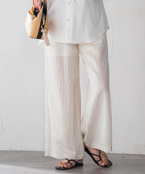 LAUTREAMONT（ロートレアモン）の「【WEB限定】キュプラTRストライプパンツ（その他パンツ・レディース・ホワイト系その他/ダークネイビー/ブラウン系その他・9号/11号）」の16枚目の写真