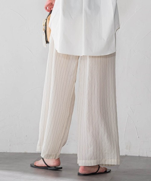 LAUTREAMONT（ロートレアモン）の「【WEB限定】キュプラTRストライプパンツ（その他パンツ・レディース・ホワイト系その他/ダークネイビー/ブラウン系その他・9号/11号）」の17枚目の写真