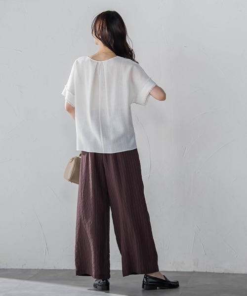 LAUTREAMONT（ロートレアモン）の「【WEB限定】キュプラTRストライプパンツ（その他パンツ・レディース・ホワイト系その他/ダークネイビー/ブラウン系その他・9号/11号）」の4枚目の写真