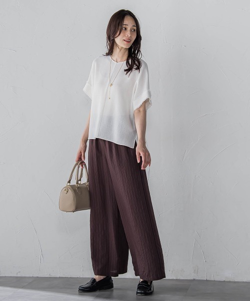 LAUTREAMONT（ロートレアモン）の「【WEB限定】キュプラTRストライプパンツ（その他パンツ・レディース・ホワイト系その他/ダークネイビー/ブラウン系その他・9号/11号）」の5枚目の写真