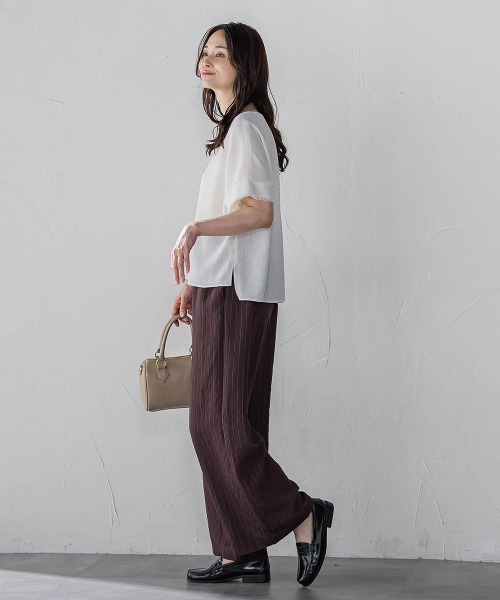 LAUTREAMONT（ロートレアモン）の「【WEB限定】キュプラTRストライプパンツ（その他パンツ・レディース・ホワイト系その他/ダークネイビー/ブラウン系その他・9号/11号）」の6枚目の写真