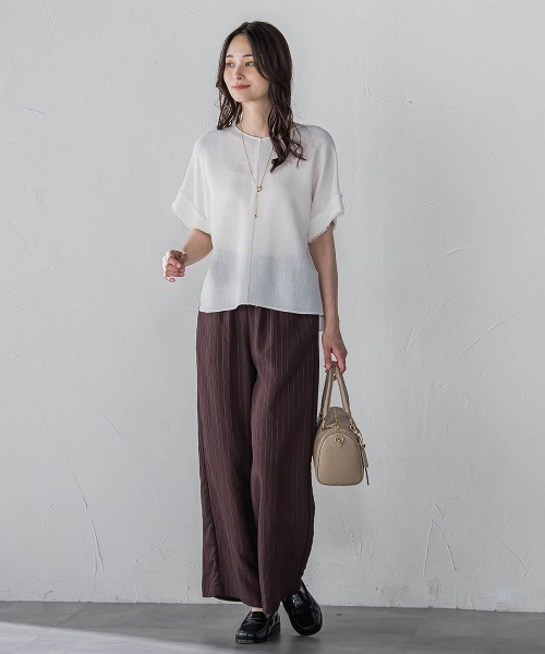 LAUTREAMONT（ロートレアモン）の「【WEB限定】キュプラTRストライプパンツ（その他パンツ・レディース・ホワイト系その他/ダークネイビー/ブラウン系その他・9号/11号）」の7枚目の写真