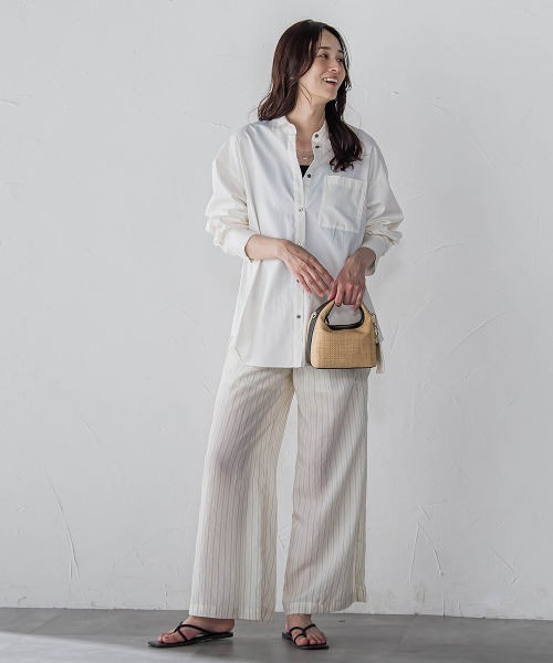 LAUTREAMONT（ロートレアモン）の「【WEB限定】キュプラTRストライプパンツ（その他パンツ・レディース・ホワイト系その他/ダークネイビー/ブラウン系その他・9号/11号）」の22枚目の写真