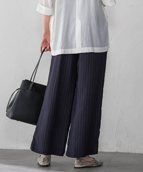 LAUTREAMONT（ロートレアモン）の「【WEB限定】キュプラTRストライプパンツ（その他パンツ・レディース・ホワイト系その他/ダークネイビー/ブラウン系その他・9号/11号）」の10枚目の写真