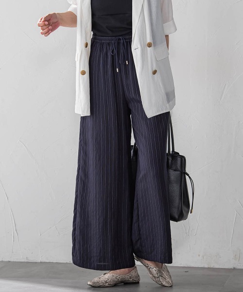 LAUTREAMONT（ロートレアモン）の「【WEB限定】キュプラTRストライプパンツ（その他パンツ・レディース・ホワイト系その他/ダークネイビー/ブラウン系その他・9号/11号）」の8枚目の写真