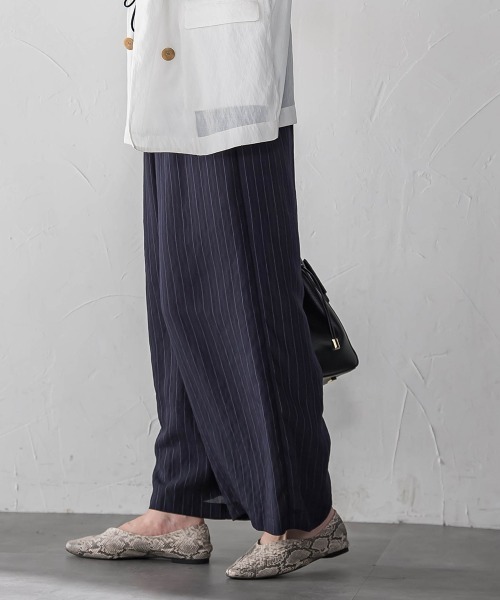 LAUTREAMONT（ロートレアモン）の「【WEB限定】キュプラTRストライプパンツ（その他パンツ・レディース・ホワイト系その他/ダークネイビー/ブラウン系その他・9号/11号）」の11枚目の写真