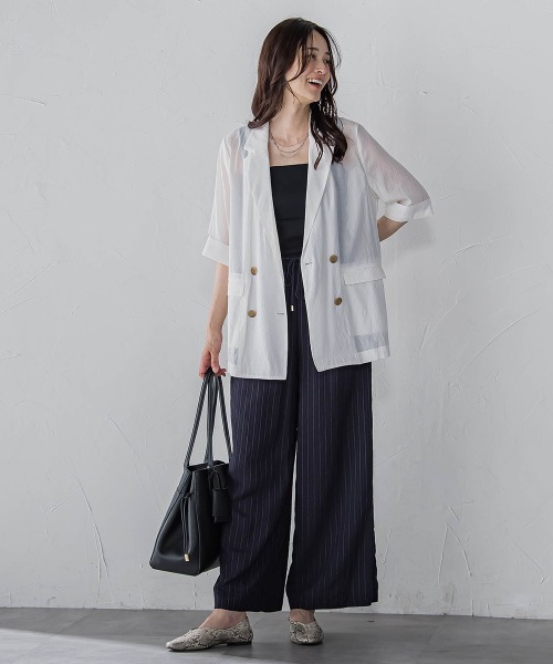 LAUTREAMONT（ロートレアモン）の「【WEB限定】キュプラTRストライプパンツ（その他パンツ・レディース・ホワイト系その他/ダークネイビー/ブラウン系その他・9号/11号）」の13枚目の写真