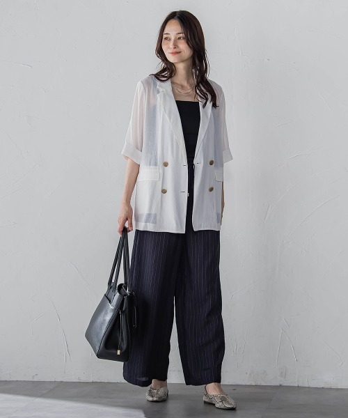 LAUTREAMONT（ロートレアモン）の「【WEB限定】キュプラTRストライプパンツ（その他パンツ・レディース・ホワイト系その他/ダークネイビー/ブラウン系その他・9号/11号）」の14枚目の写真