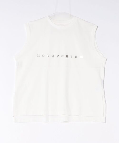 INTERPLANET（インタープラネット）の「【接触冷感・吸水速乾】箔ロゴフレンチプルオーバー（Tシャツ/カットソー・レディース・オフホワイト/チャコールグレー・FREE）」の14枚目の写真