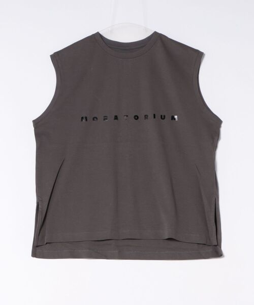 INTERPLANET（インタープラネット）の「【接触冷感・吸水速乾】箔ロゴフレンチプルオーバー（Tシャツ/カットソー・レディース・オフホワイト/チャコールグレー・FREE）」の15枚目の写真