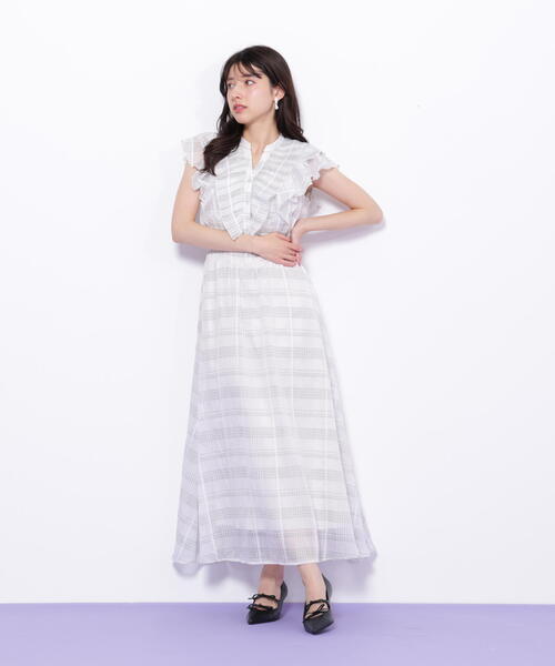 セール】◇シアープリーツフリルワンピース（ワンピース）｜JILL by