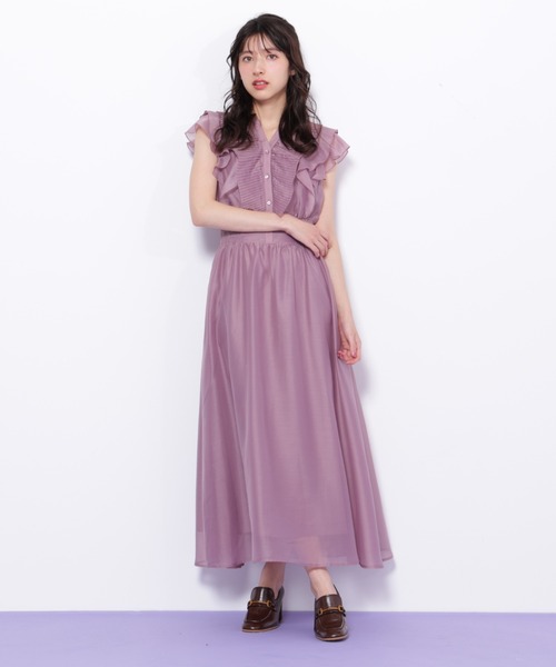 ◇シアープリーツフリルワンピース