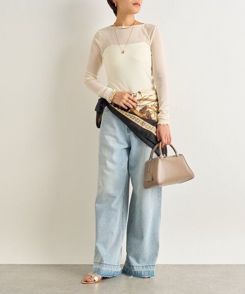 un dix cors(アンディコール)の「《こなれ感をプラス》クラシカルベルト柄スカーフ【大判 90×90】(バンダナ/スカーフ・レディース・ブルー/ブラック・FREE)」の9枚目の写真