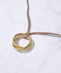 TETE HOMME（テットオム）の「3連リング レザー ネックレス（ネックレス）」