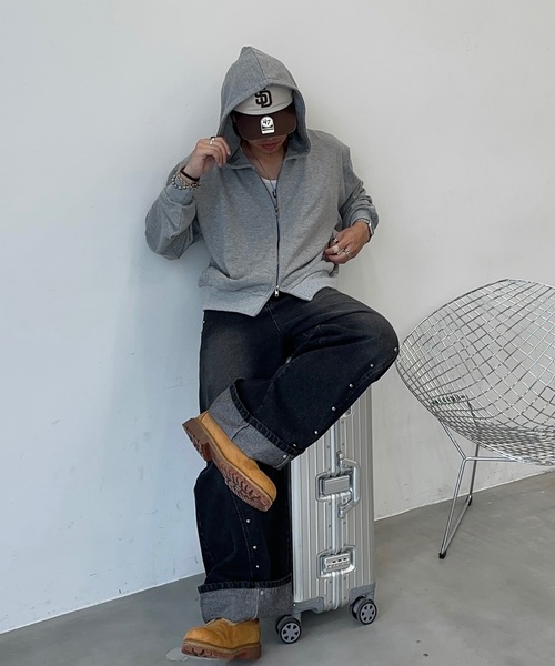 MandO(Auntie Rosa)(エムオー)の「スタッズワイドデニムパンツ(デニムパンツ・メンズ・インディゴブルー/ブラック・LARGE/MEDIUM/SMALL)」の19枚目の写真