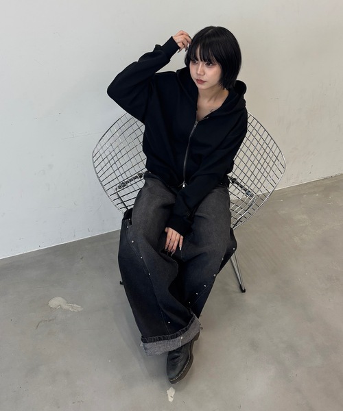 MandO(Auntie Rosa)(エムオー)の「スタッズワイドデニムパンツ(デニムパンツ・メンズ・インディゴブルー/ブラック・LARGE/MEDIUM/SMALL)」の8枚目の写真