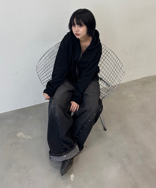 MandO(Auntie Rosa)(エムオー)の「スタッズワイドデニムパンツ(デニムパンツ・メンズ・インディゴブルー/ブラック・LARGE/MEDIUM/SMALL)」の9枚目の写真