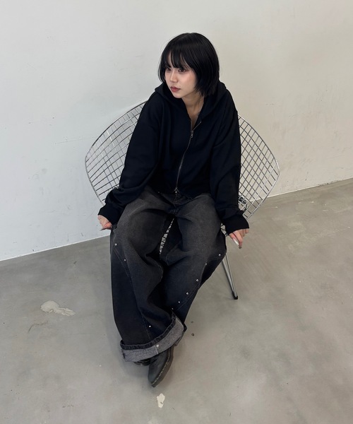 MandO(Auntie Rosa)(エムオー)の「スタッズワイドデニムパンツ(デニムパンツ・メンズ・インディゴブルー/ブラック・LARGE/MEDIUM/SMALL)」の10枚目の写真