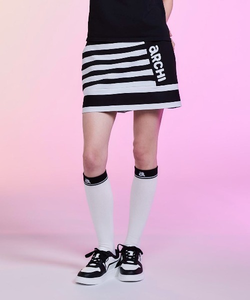 スカート(archivio) LADIES>ボーダー切替ニットスカート(スカート)|archivio
