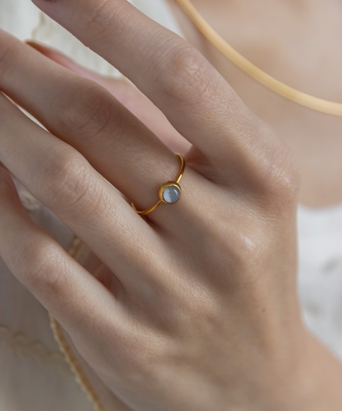 abaskdesign（アバスクデザイン）の「金属アレルギー対応 天然石 ラウンドモチーフ 華奢リング（リング・レディース・B/G/I/A/H/C/D/E/F/K/L/M/N/P/R/Q/J/O・11号/14号）」の7枚目の写真