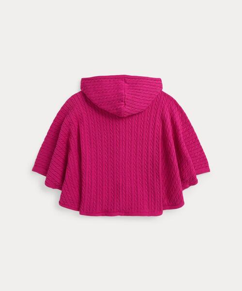 セール】ミニケーブル コットン フーデッド ポンチョ（ポンチョ