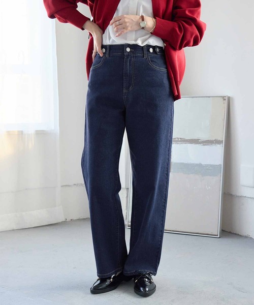 Viola e Viola(ヴィオラエヴィオラ)の「《本格デニム×ストレッチ》隠しゴムで見た目すっきり楽ちんデニム(デニムパンツ・レディース・ブルー/ライトブルー/ネイビー・LL/L/M)」の5枚目の写真
