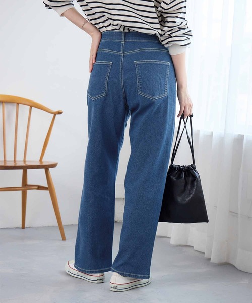 Viola e Viola(ヴィオラエヴィオラ)の「《本格デニム×ストレッチ》隠しゴムで見た目すっきり楽ちんデニム(デニムパンツ・レディース・ブルー/ライトブルー/ネイビー・LL/L/M)」の8枚目の写真