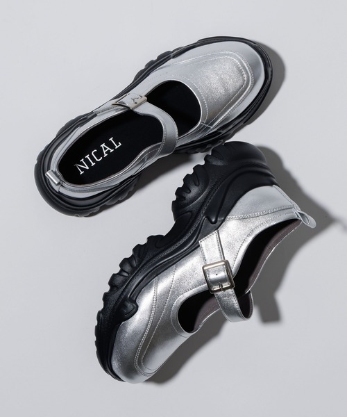 NICAL(ニカル)の「【NICAL】【本革】ボリュームソールメリージェーン/554309(パンプス・レディース・シルバー/ブラック・25.5cm/24.5cm/23.5cm/22.5cm/22.0cm/25.0cm/24.0cm/23.0cm)」の9枚目の写真
