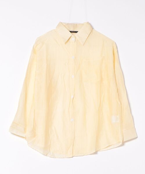 Ritzy（リッツィー）の「7色展開　オーバーサイズ 長袖シアーシャツ（シャツ/ブラウス・レディース・ブルー/ホワイト/ピンク/ライトグリーン/グリーン/ベージュ/イエロー・FREE）」の7枚目の写真