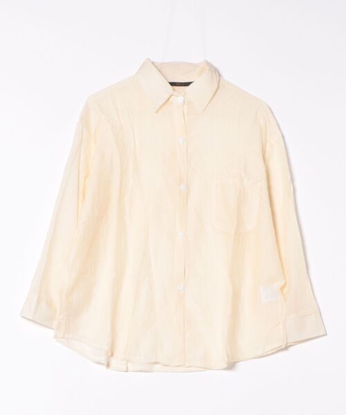 Ritzy（リッツィー）の「7色展開　オーバーサイズ 長袖シアーシャツ（シャツ/ブラウス・レディース・ブルー/ホワイト/ピンク/ライトグリーン/グリーン/ベージュ/イエロー・FREE）」の21枚目の写真