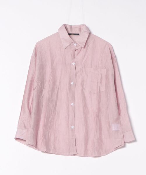 Ritzy（リッツィー）の「7色展開　オーバーサイズ 長袖シアーシャツ（シャツ/ブラウス・レディース・ブルー/ホワイト/ピンク/ライトグリーン/グリーン/ベージュ/イエロー・FREE）」の22枚目の写真