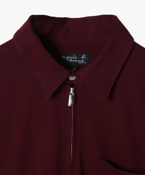agnes b.（アニエスベー）の「メンズ コットン 長袖 ジップシャツ "Metro"（シャツ/ブラウス・メンズ・ボルドー・2/1）」の3枚目の写真