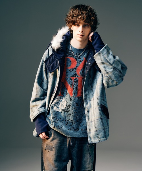 glamb（グラム）の「High Neck Short Mods Coat / ハイネックショートモッズコート（モッズコート・メンズ・グレー/ブルー/ブラウン・S/M/L）」の13枚目の写真